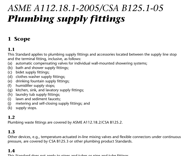 ASME A112.18.1:2005 pdf download